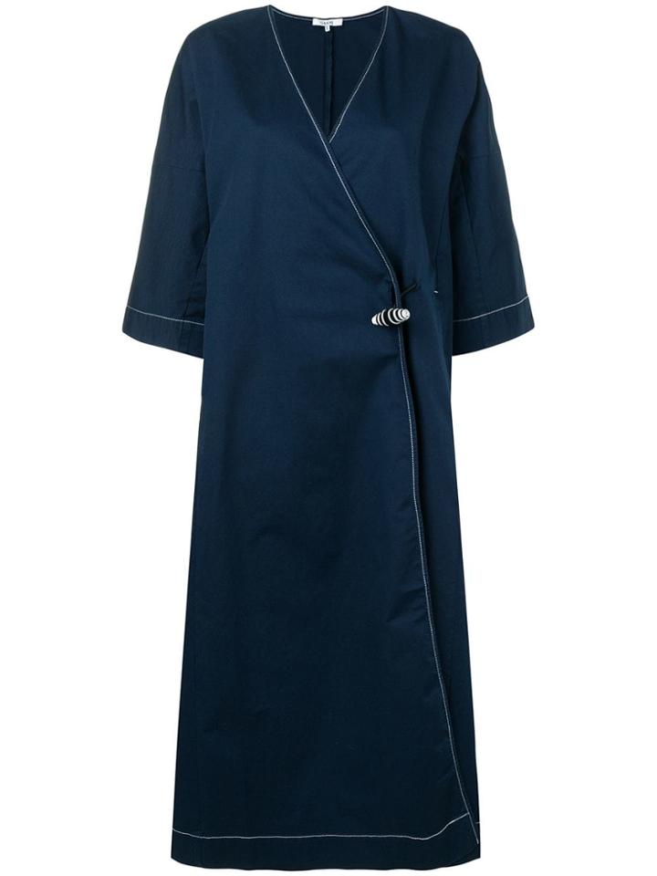 Ganni Midi Wrap Dress - Blue