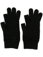 Rick Owens Knit Gloves, Men's, Black, Virgin Wool