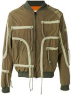 As65 - Contrast Trim Bomber Jacket - Men - Polyamide - M, Green, Polyamide