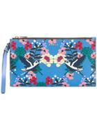 Furla Floral Printed Clutch Bag - Blue