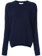 Forte Forte Side Slit Sweater, Women's, Size: 2, Blue, Wool/polyamide