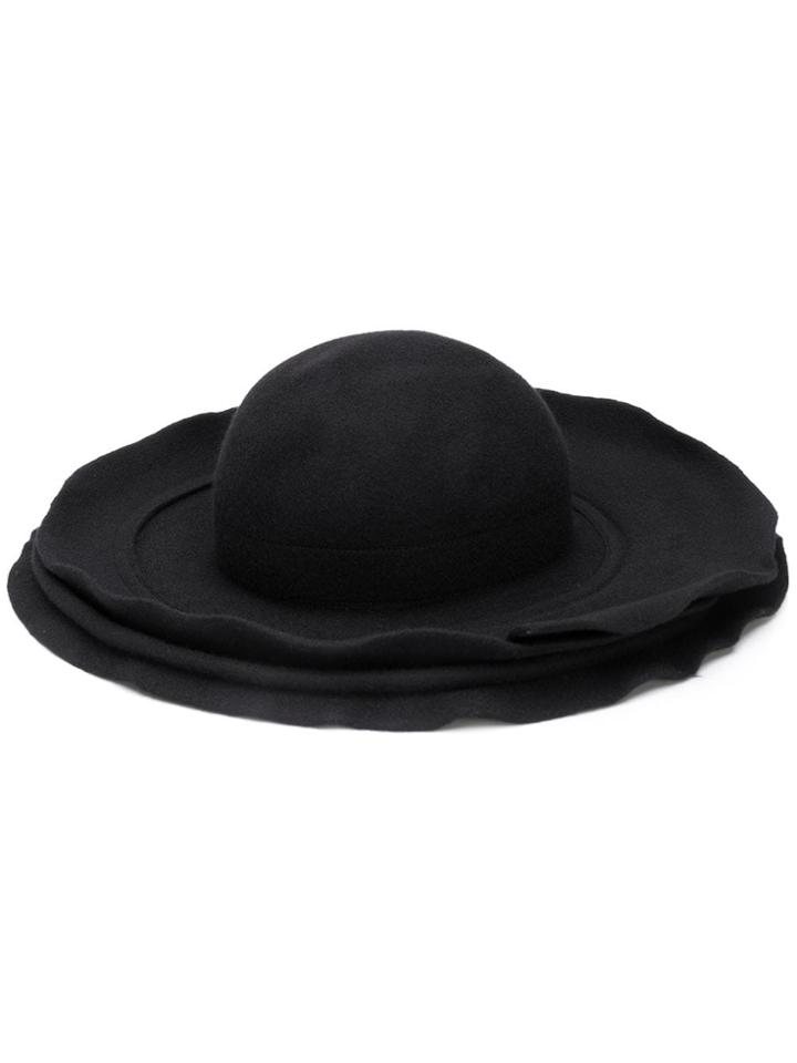 Comme Des Garçons Comme Des Garçons Layered Brim Hat - Black