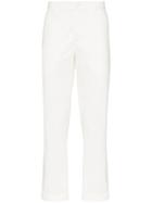 Ann Demeulemeester Stripe Straight Leg Cotton Trousers - White