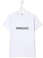 Natasha Zinko Kids Teen 'swaggg' Print T-shirt - White
