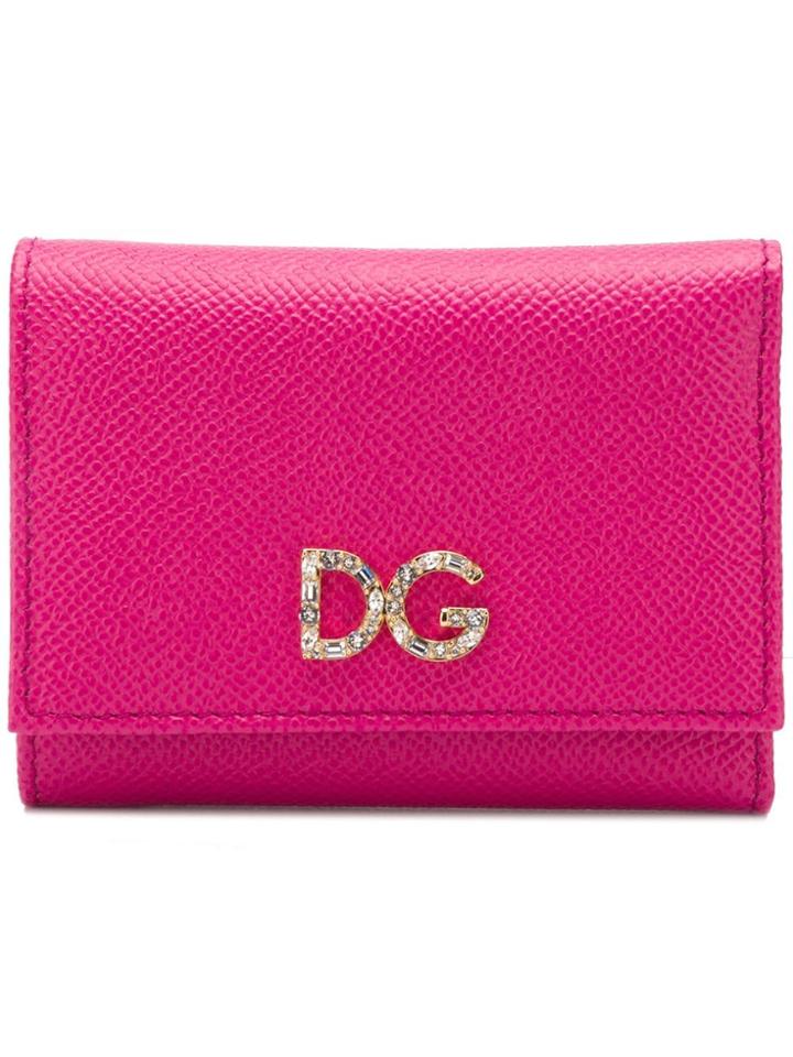 Dolce & Gabbana Crystal Embellished Dauphine Wallet - Pink