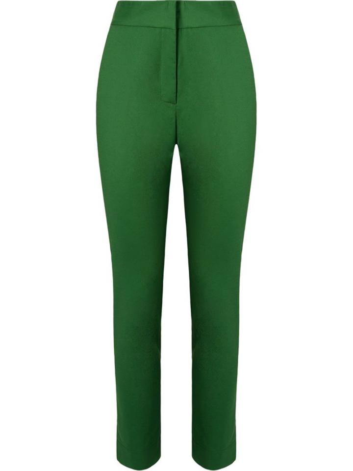 Andrea Marques High Waist Tailored Trousers, Women's, Size: 44, Green, Cotton/spandex/elastane
