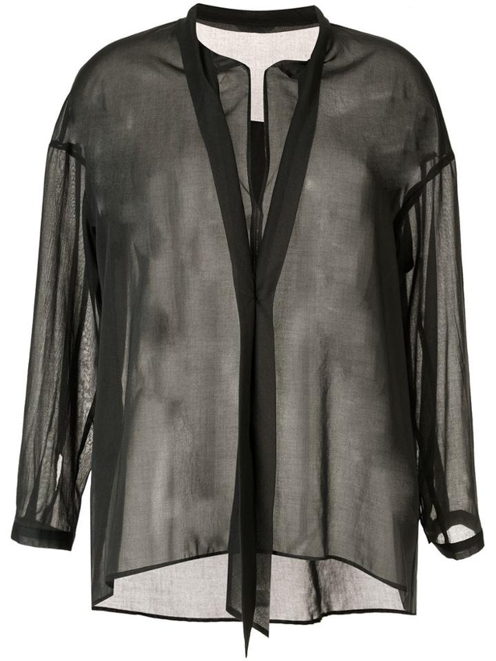 Des Prés Oversized Sheer Blouse - Grey