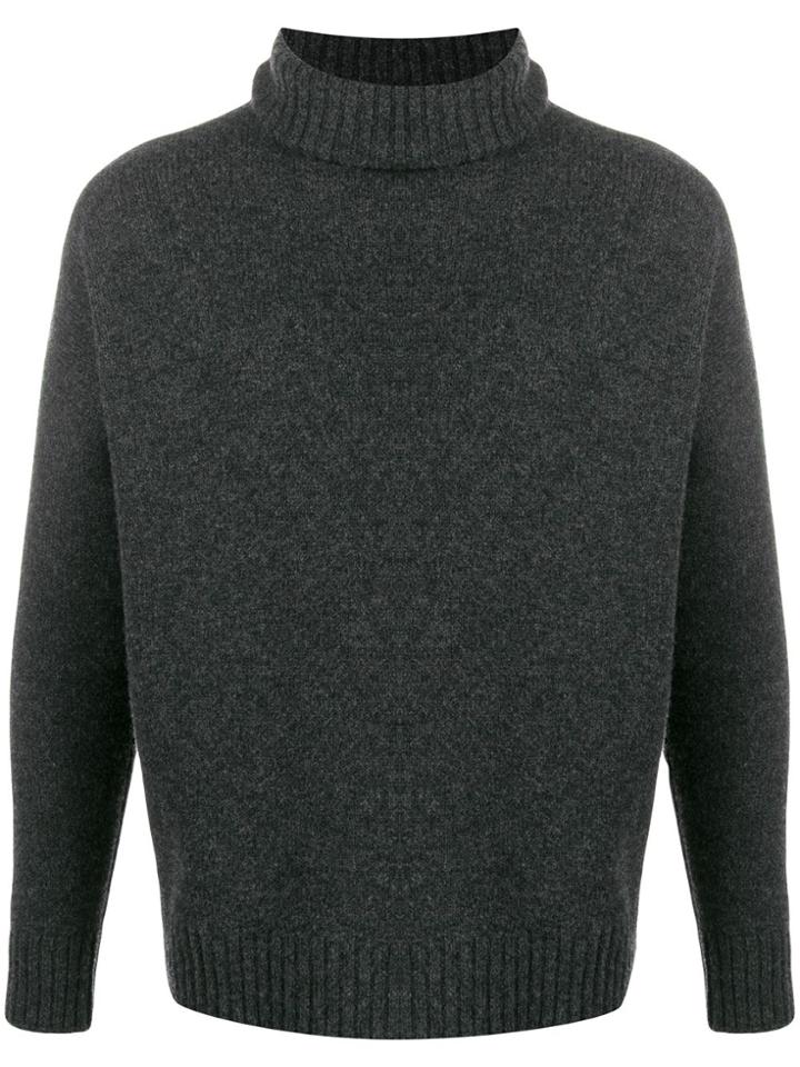 Harmony Paris Roll-neck Fitted Sweater - Grey