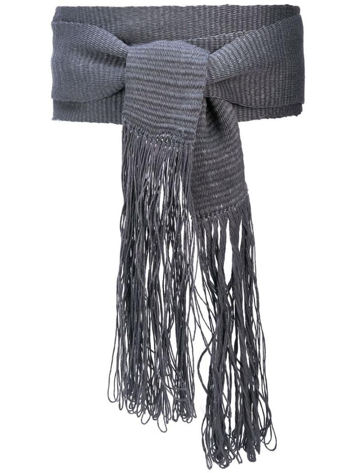 Voz Fringed Wrap-style Belt - Grey