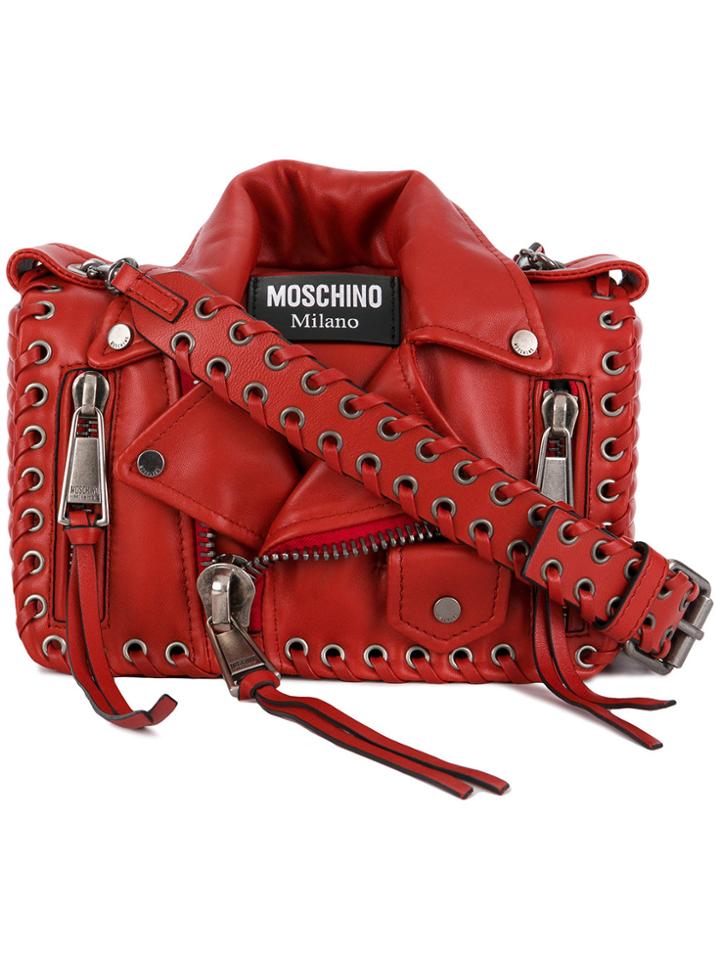 Moschino Biker Jacket Bag - Red