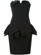 Jeremy Scott - Strapless Origami Dress - Women - Polyester/spandex/elastane - 42, Black, Polyester/spandex/elastane