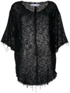Iro Oversized Raw Knit Top - Black