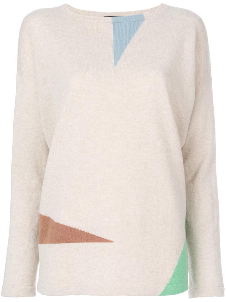 Cividini Geometric Intarsia Jumper - White