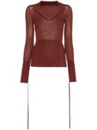 Jacquemus V-neck Fitted Cotton Blend Jumper - Red