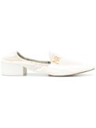 Nina Ricci Logo Plaque Loafers - White