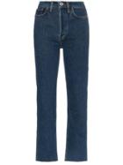 Re/done Stove Pipe Straight Leg High-rise Jeans - Blue