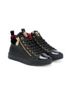 Cesare Paciotti Kids Zip-detail Sneakers - Black