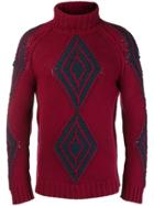 Etro Roll Neck Diamond Knit Sweater - Red