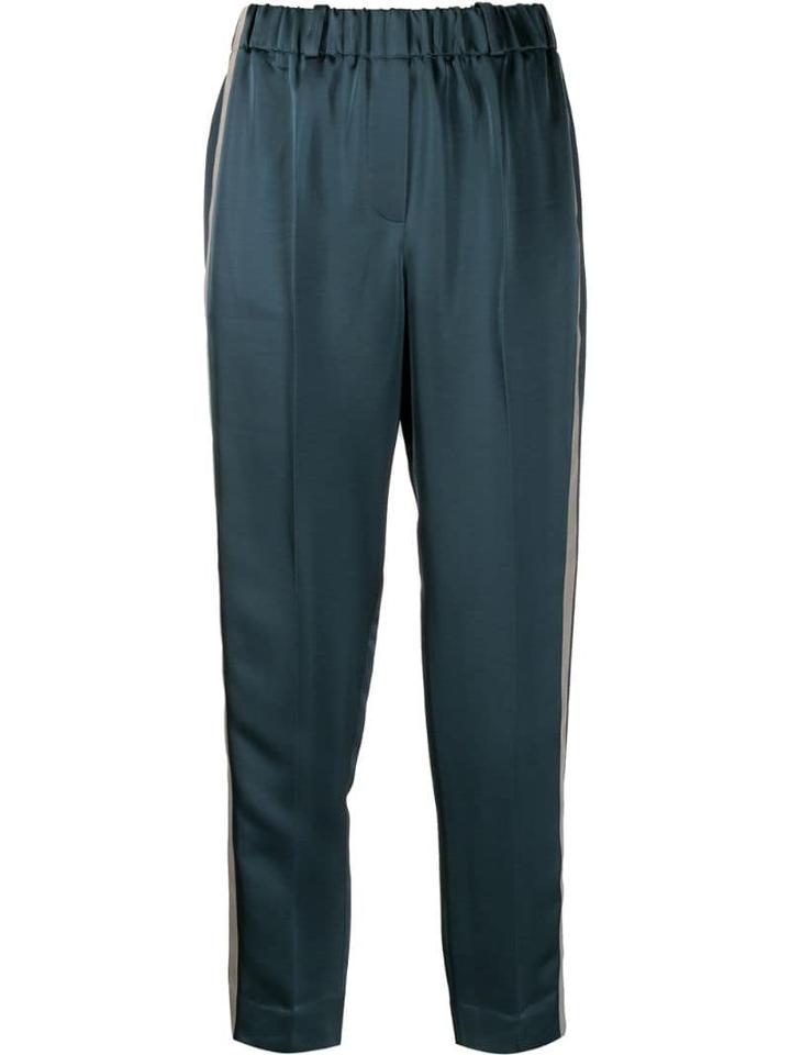 Incotex Side Striped Cropped Trousers - Blue