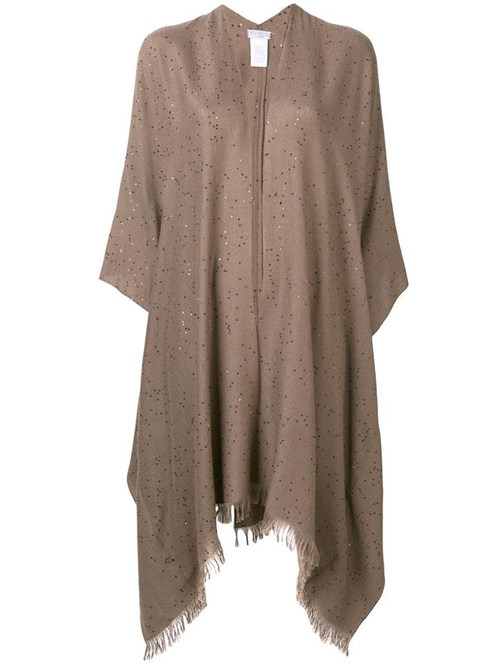 Brunello Cucinelli Sequin Embroidery Cardi-coat - Brown