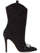 Alessandra Rich Embellished Bow Boots - Black