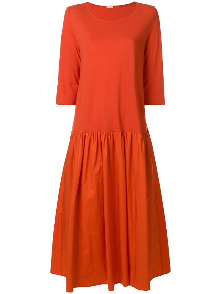 Apuntob Plain Flared Dress - Yellow & Orange
