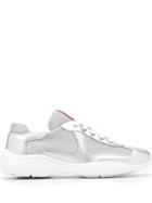 Prada Panelled Low Top Sneakers - Silver
