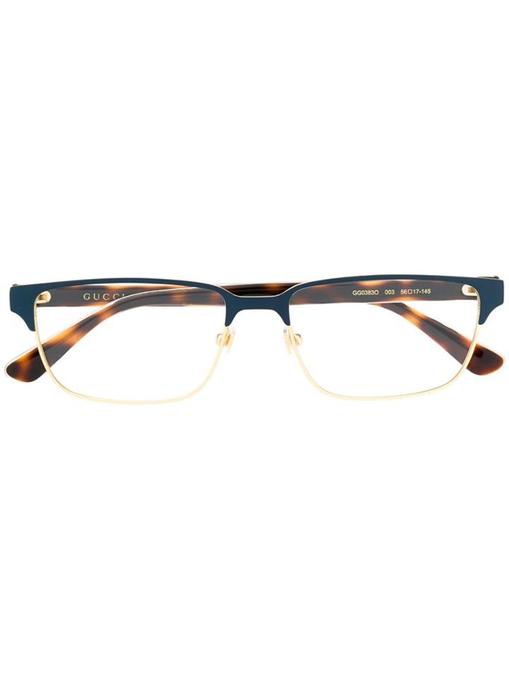 Gucci Eyewear Rectangle Frame Glasses - Blue