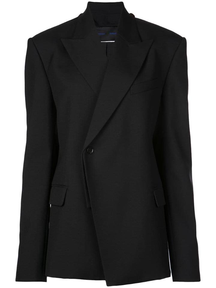 Proenza Schouler Novelty Lapel Wool Twill Blazer - Black
