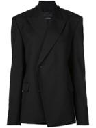 Proenza Schouler Novelty Lapel Wool Twill Blazer - Black