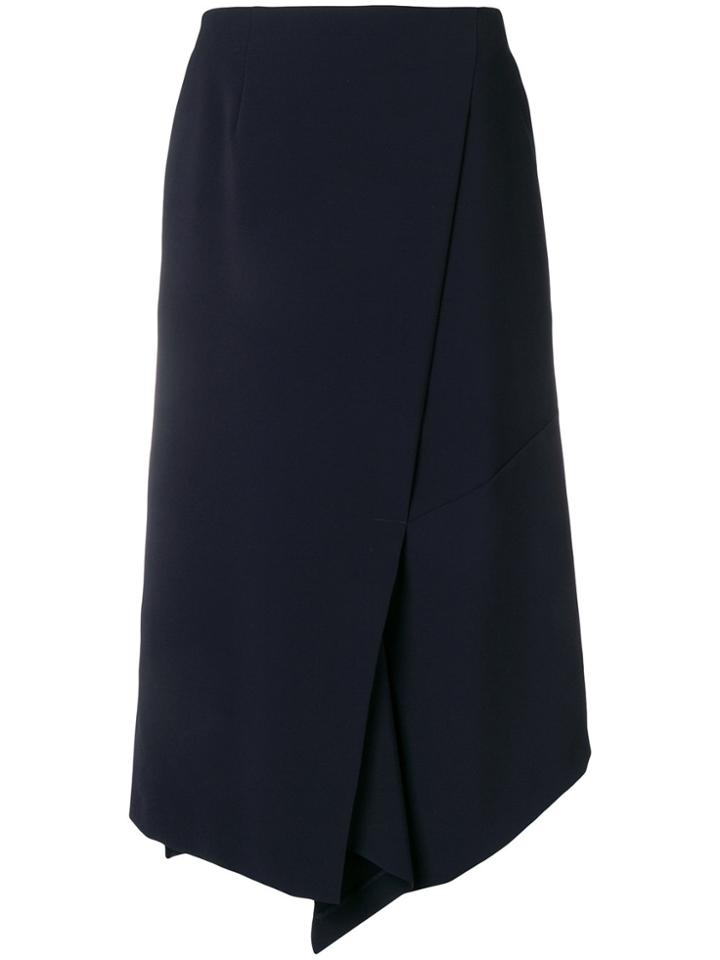 Enföld Asymmetric Wrap Midi Skirt - Blue