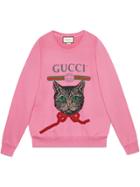 Gucci Gucci Logo Sweatshirt With Mystic Cat - Pink & Purple