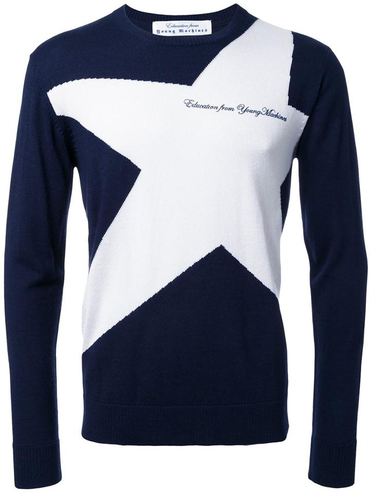 Education From Youngmachines Star Jumper, Men's, Size: 3, Blue, Wool