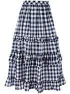 Twin-set Gingham Check Skirt, Women's, Size: Medium, Blue, Cotton