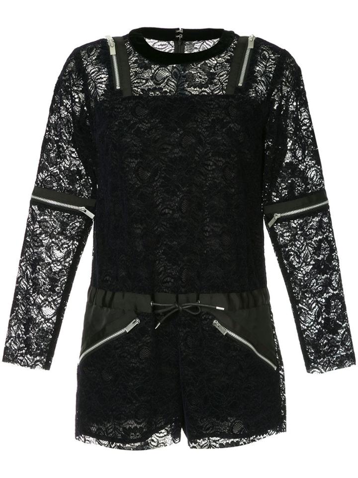 Sacai Short Lace Playsuit - Blue