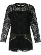 Sacai Short Lace Playsuit - Blue