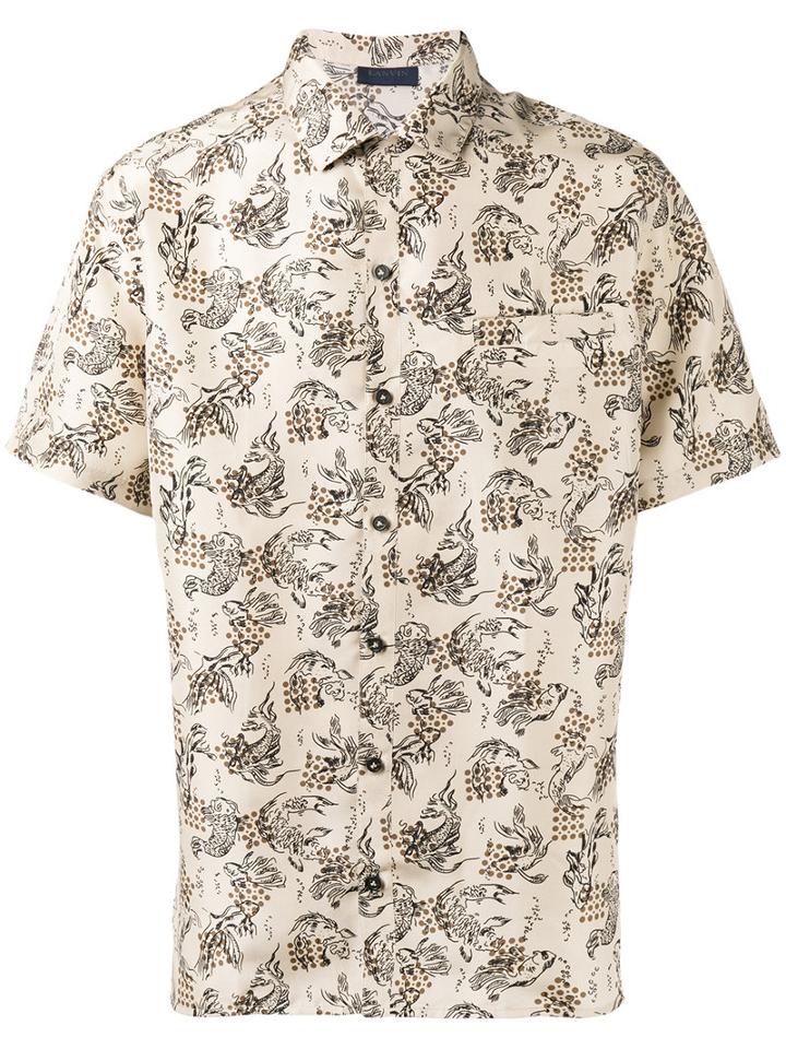 Lanvin Printed Shirt, Men's, Size: 15 1/2, Nude/neutrals, Silk