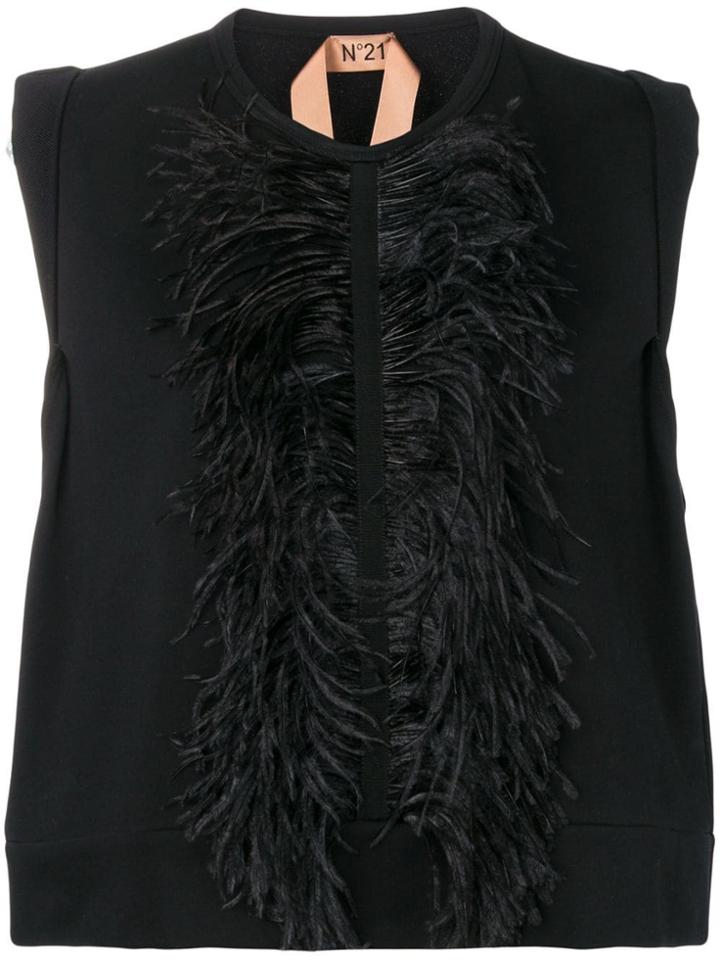 Nº21 Feather Tank Top - Black