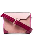 Manu Atelier Pink Bold Leather And Suede Cross-body Bag - Pink &
