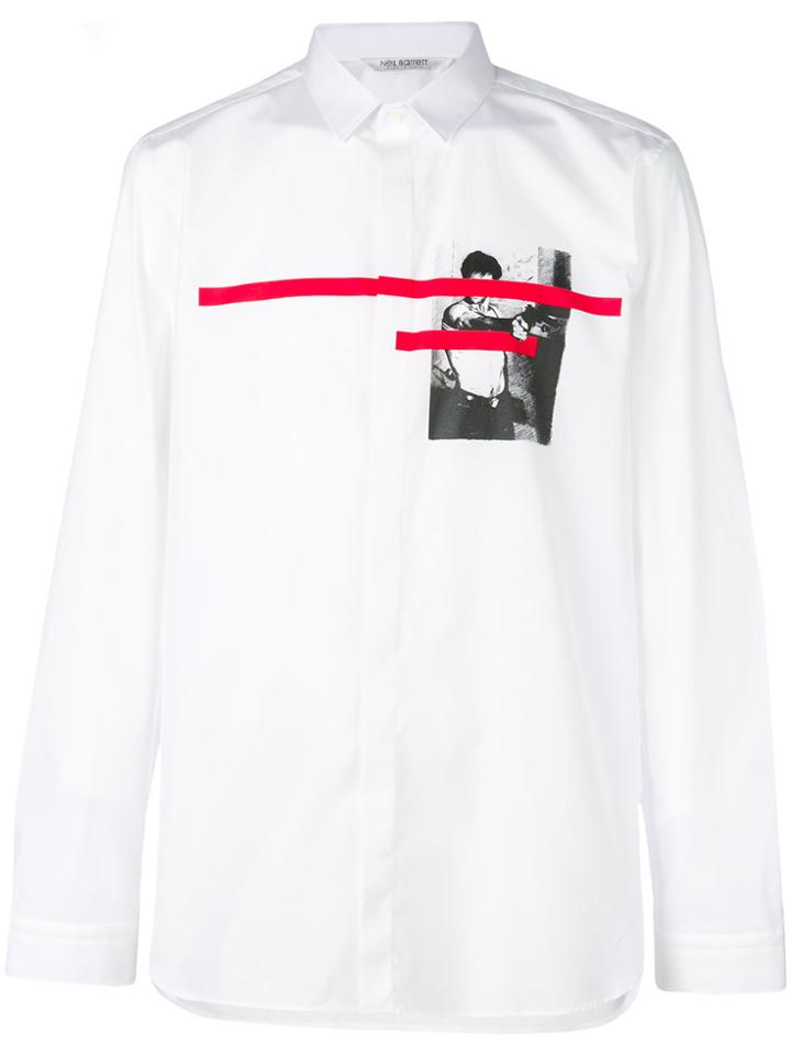 Neil Barrett Printed Long-sleeved Shirt - White