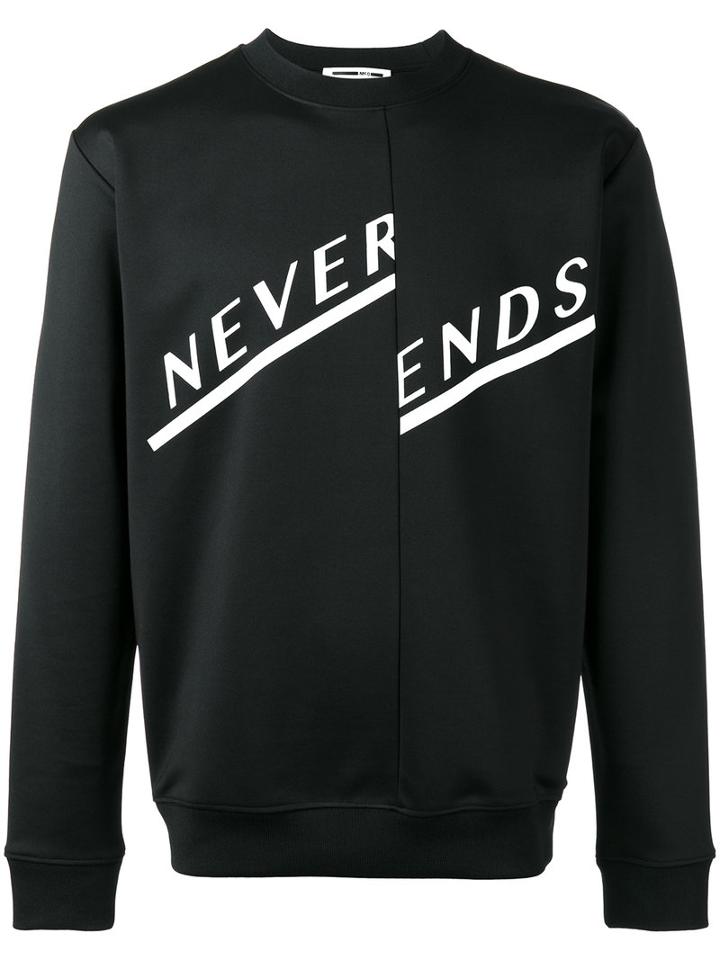Mcq Alexander Mcqueen Never Ends Sweatshirt, Men's, Size: Small, Black, Cotton/polyester/spandex/elastane