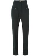 Pierre Balmain High Waist Slim Trousers, Women's, Size: 42, Black, Polyester/spandex/elastane/viscose