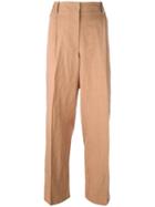 Forte Forte - High Waisted Trousers - Women - Cotton/linen/flax - 2, Women's, Nude/neutrals, Cotton/linen/flax