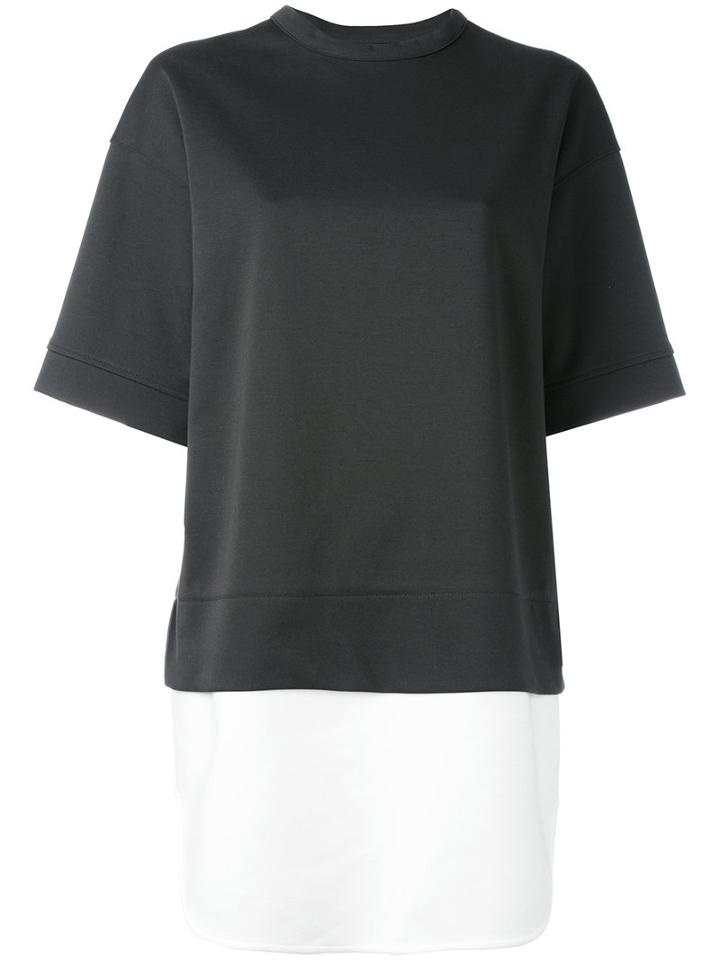 The Reracs Contrast Hem Top, Women's, Green, Cotton/polyester