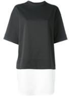 The Reracs Contrast Hem Top, Women's, Green, Cotton/polyester
