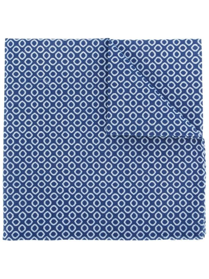 Fashion Clinic Timeless Teardrop Print Pocket Square, Men's, Blue, Cotton