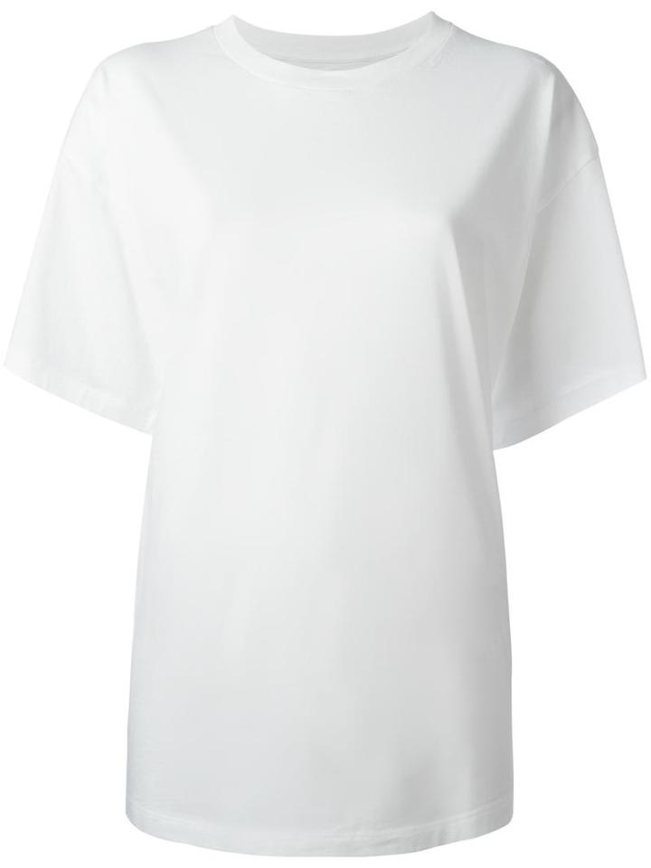 Mm6 Maison Margiela Floral Print Oversized T-shirt, Women's, Size: Small, White, Cotton