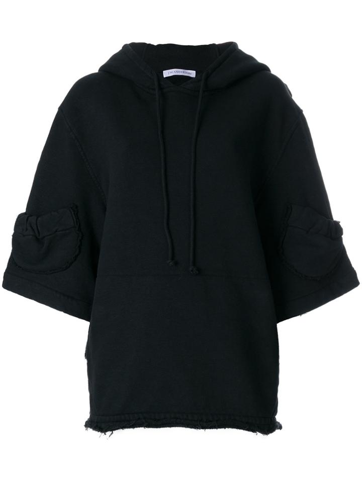 Jw Anderson Raw Cut Hoodie - Black
