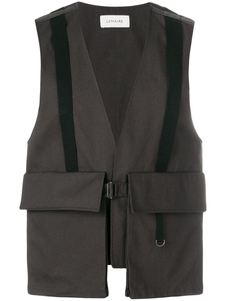 Lemaire Flap Pockets Buckled Waistcoat - Grey