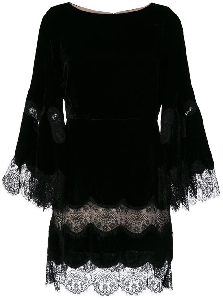 Alice+olivia Lace Trim Dress - Black